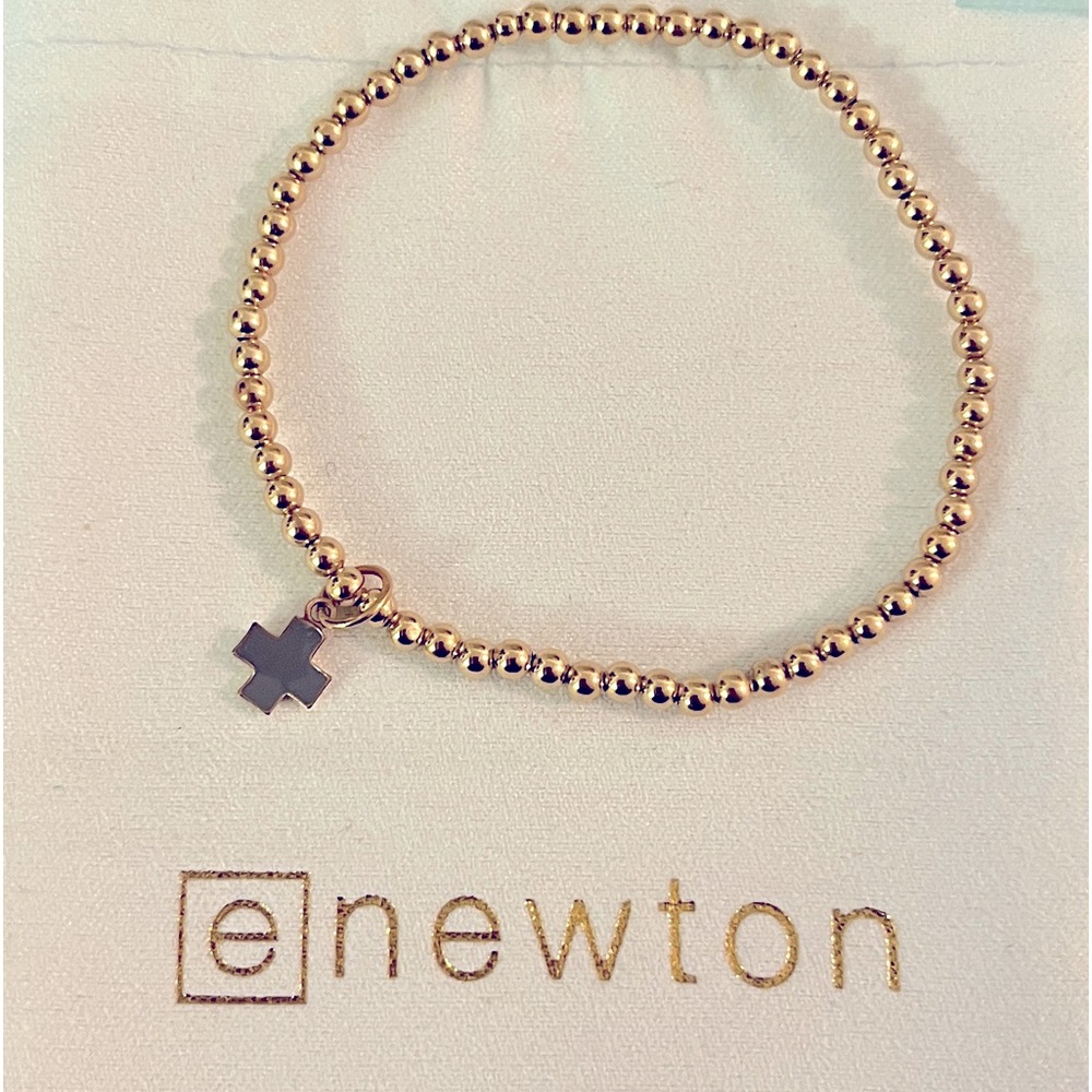 E•NEWTON SIGNATURE GREY CROSS BRACELET